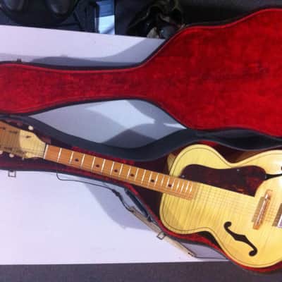 Kay Archtop 1950's Blonde Tiger Stripe w/ Hardshell Case image 2