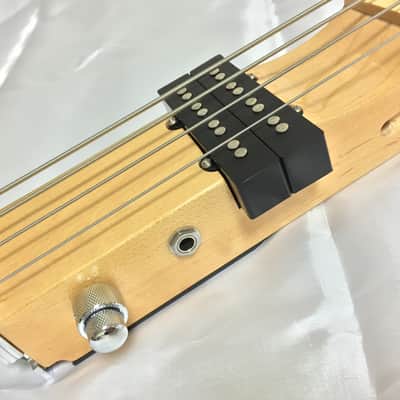 Ministar Basstar Travel Guitar Natural Finish 4 String Bass with Built-in Amp image 8