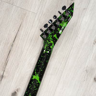 ESP USA Horizon-II Left-Handed Guitar, Ebony Fretboard, EMG 57 / 66 Pickups, Alien Blood Splatter image 10