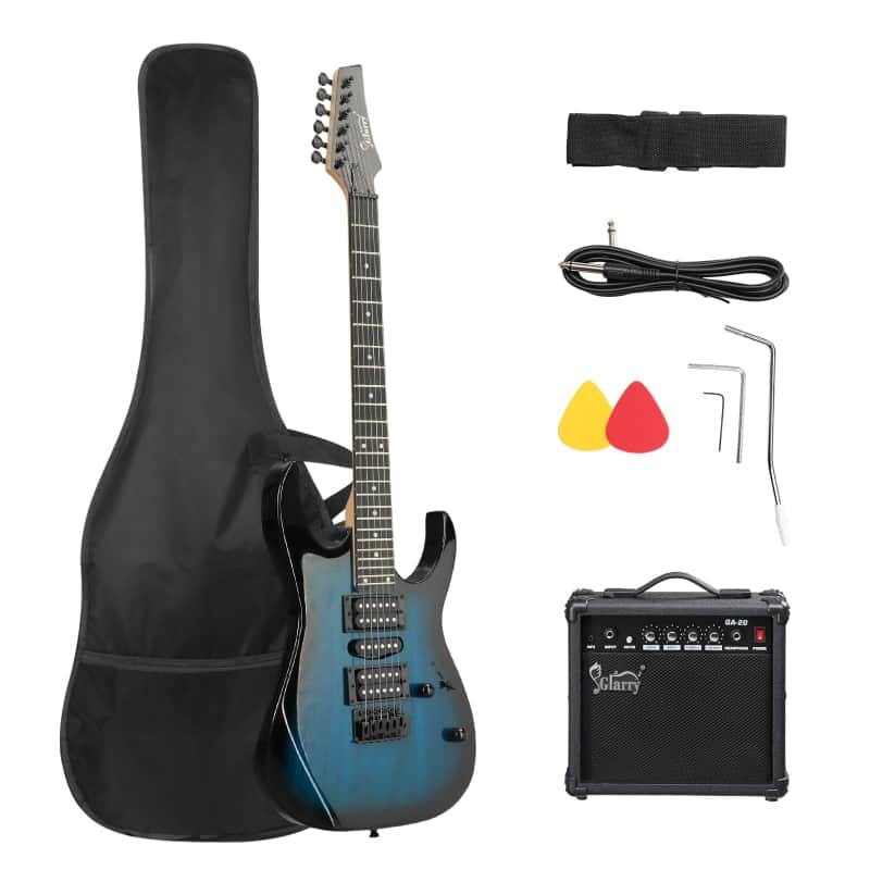 Glarry 170 type Electric Guitar HSH Pickups Dark Blue + 20W Amp image 1