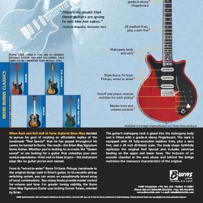 Burns London Brian May Early 2000s - Cherry Red image 12