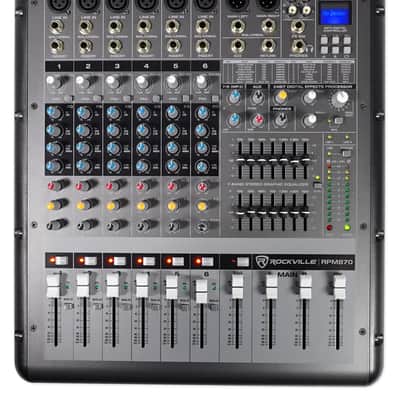 Rockville RPM870 8 Channel 6000w Powered Mixer w/USB, Effects+Foldable Stand image 8