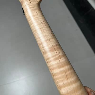 4a floyd rose nut stainless steel 22 frets flame Maple guitar neck 25.5inch hole 10mm Lock nut Satin Wheel truss rods image 6