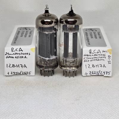 RCA 12BH7A Gray Plate Halo Getter Well Matched (6.6%) Pair NOS 12BH7 ECC99