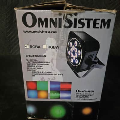 OmniSistem Thin Par Plus RGBA LED Par Light – 12x10W DMX Stage / Uplight image 2