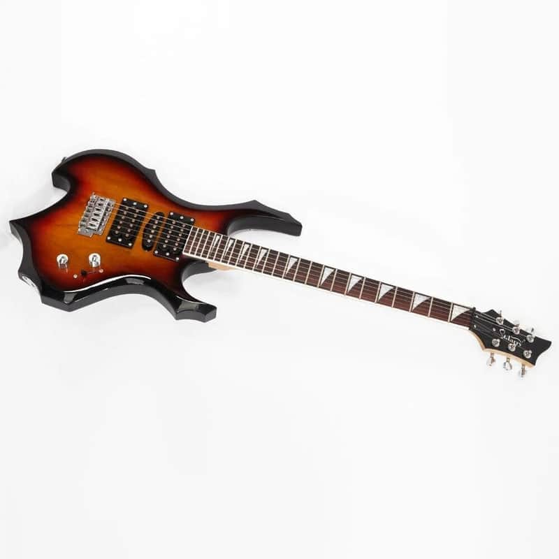 New Glarry Burning Fire Style Sunset Right-Handed Basswood Electric Guitar image 1