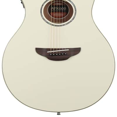 Yamaha APX600 Thinline Cutaway Acoustic-electric Guitar - Vintage White image 1