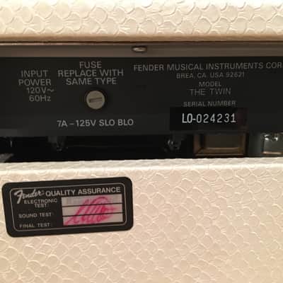 Fender The Twin Reverb 1988 - White Snake Skin Tolex image 4