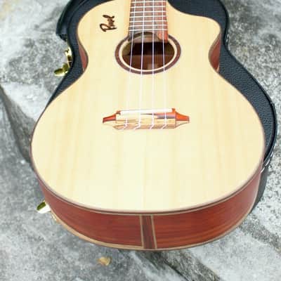 Custom Handmade Solid Cocobolo Rosewood Baritone Ukulele w/t Cutaway image 3