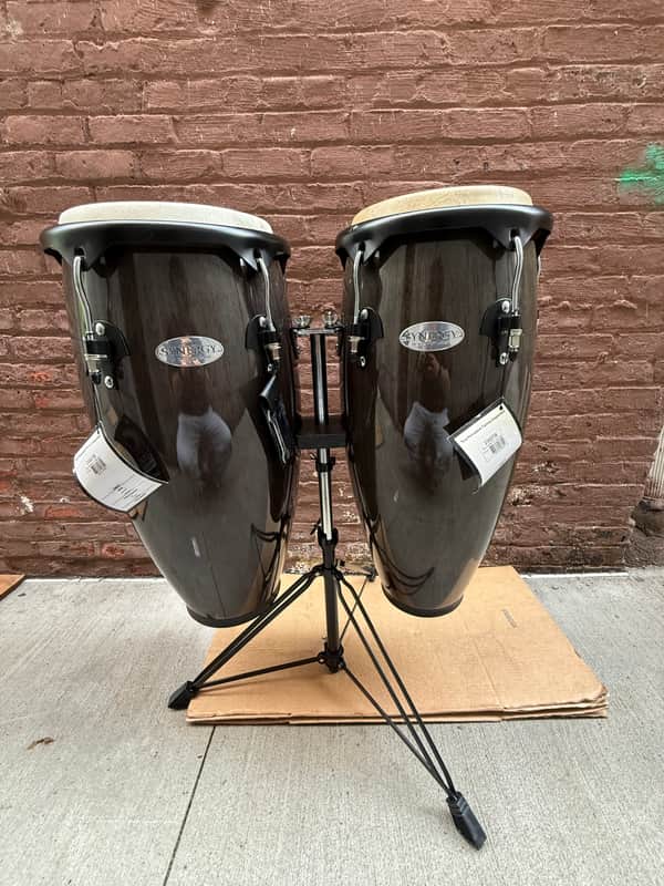 Toca Synergy 2300TB 10" & 11" Conga Set – Transparent Black w/ Double Stand & Tuning Wrench – Used Bild 1