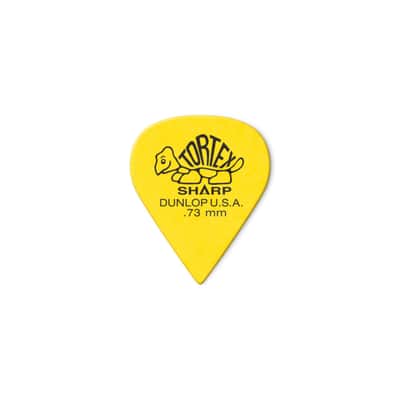 Dunlop Tortex Sharp 412 Picks 0.73" yellow x12 - Set of Picks image 1