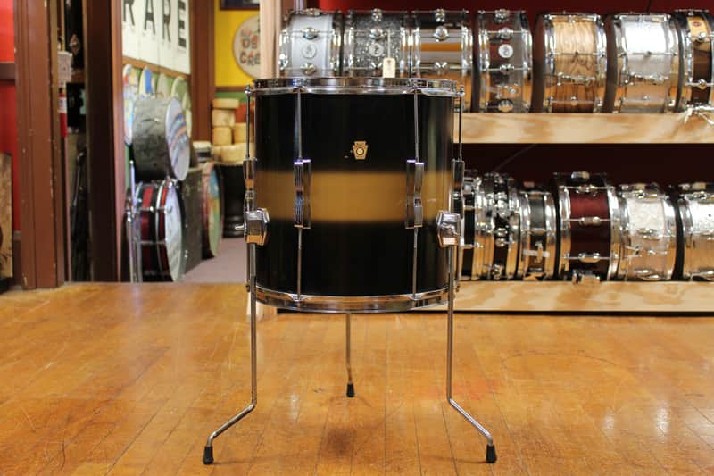 1960s Ludwig 14x14 Club Date Floor Tom in Black and Gold Duco image 1