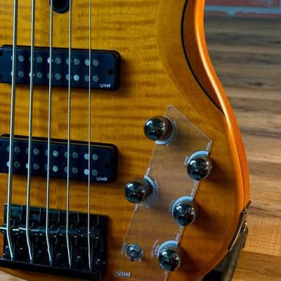 Yamaha TRBX605FM 5-String Electric Bass Guitar - Matte Amber image 3