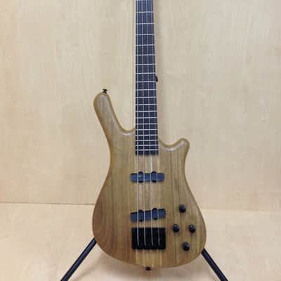 4/4 Haze Neck-thru 4-String Electric Bass Guitar Natural+Free Gig Bag. SPB-3213N image 1