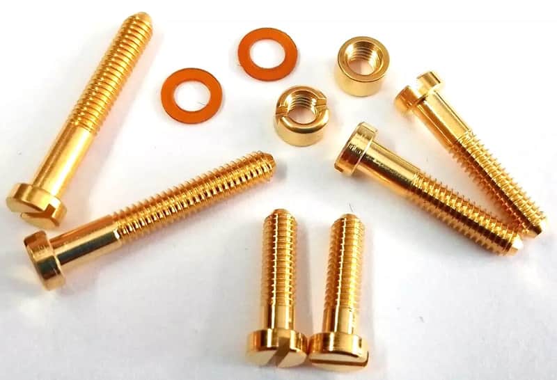 Tonearm Or Headshell To Cartridge 24K Gold Plated Fixing Screw Kit For Technics SL-1200 - SL-1210 DJ Vinyl Record Players Turntables image 1