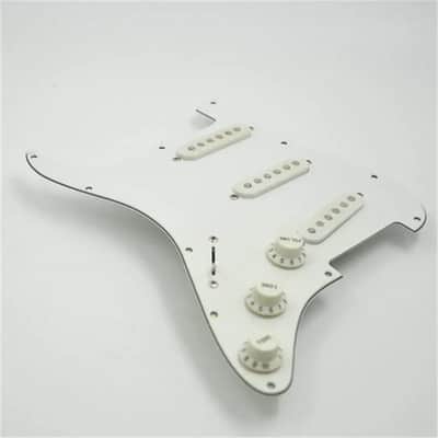 White Left Handed Stratocaster Strat Style Guitar Loaded Prewired Pickguard image 4