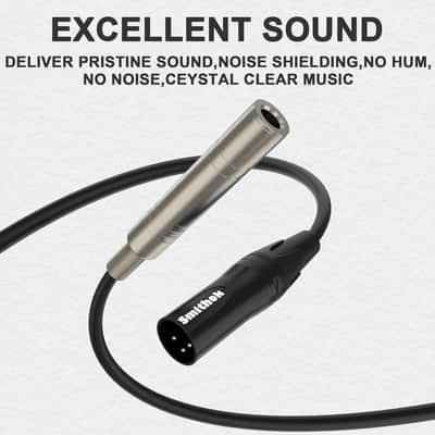 2 Pack 1/4 to XLR Cable,Balanced 1/4" Female to XLR Male Stereo Audio Adapter,XLR Male to TS/TRS Quarter inch Connector Converter Interconnect Cable - 11.8 inches (30 cm) image 6