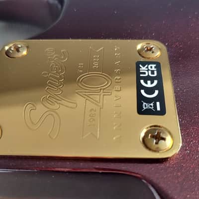 Custom Squier 40th Anniversary Gold Edition Stratocaster - Ruby Red Metallic, 100% Rosewood Neck (2022) image 15