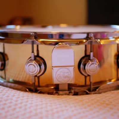 DW Collector's Series Snare Drum 2002 - Polished Brass w/ video image 6