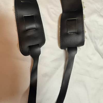 LM Fleece Sheepskin Black Leather BANJO Strap NEW - 2.5" wide image 2