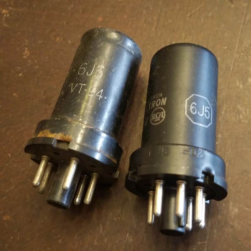 Ken-Rad etc. Quad (4) 6J5 Triode AT1000 TESTED Vacuum Tubes (1/2 6SN7) Audio 1937-1944 image 1