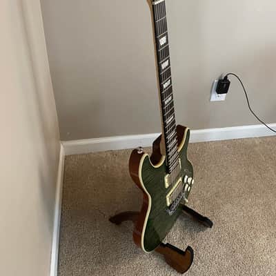 Warmoth VIP - Washed Green Flamed Maple - Birdseye Maple Neck with Ebony Fingerboard image 3