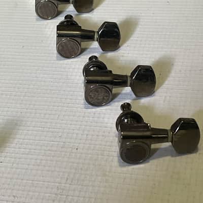 2000's Indonesian Ibanez S & RG Series Dual Pin Cosmo Black Tuners Tuning Pegs 7 In Line image 11