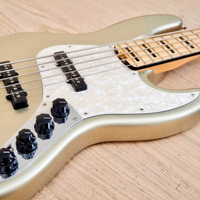2017 Fender American Elite Jazz Bass V 5 String Near Mint Champagne w/ Case & Tags image 6