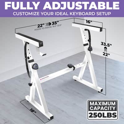 Liquid Stands Piano Keyboard Stand - Z Style Adjustable and Portable Heavy Duty Music Stand for Kids and Adults (White) image 2
