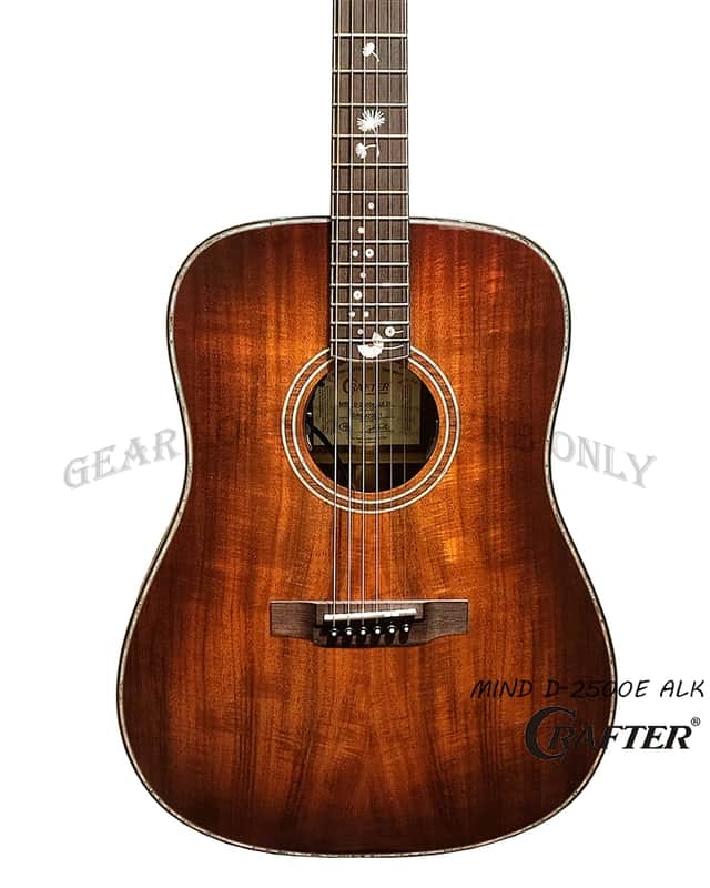 Crafter MIND D-2500e ALK DL Dreadnought all Solid Flamed koa acoustic guitar image 1