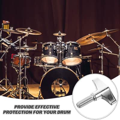 Drum Rack Accessories 4Pcs Metal Cymbal Stand Wing Screws and Knobs Adjustable Drum Hardware for Repair and Assembly Silver 1.61X1.57 Inch image 6