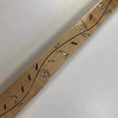 4 String Bass Fretless Maple Wood Neck, Tree of Life White Pearl Inlay image 3