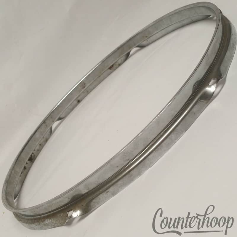 Immagine *Pearl 13" Snare/Tom Drum Rim/Hoop Triple Flange Chrome 6-Lug Vintage 60s Japan* - 1