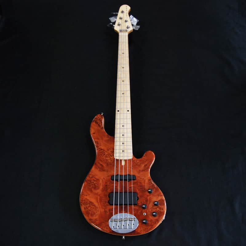 Lakland USA 55-94 Custom Deluxe 5 String Bass Quilted Redwood #7672 image 1