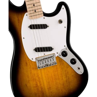 Squier Sonic Mustang, Maple Fingerboard, White Pickguard, 2-Color Sunburst image 2