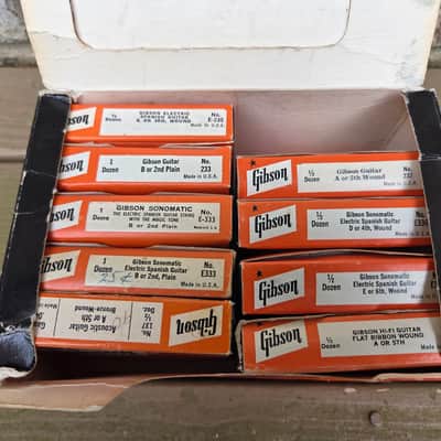 Vintage 1960's Gibson Guitar String Counter Top Display Box w/ String Boxes, Strings! image 7
