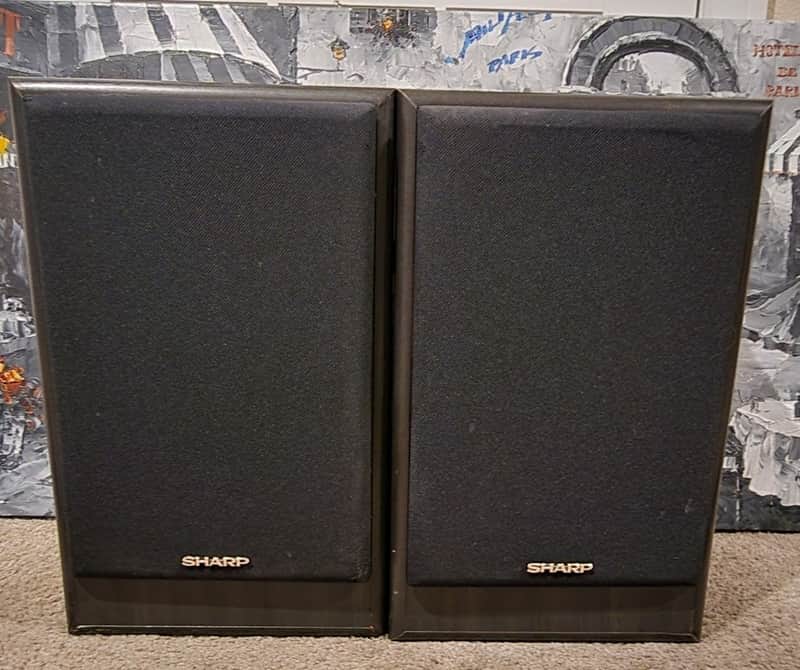 Paire D’enceintes Vintage Sharp CP-150 - 20W - Noires - Fonctionnelles