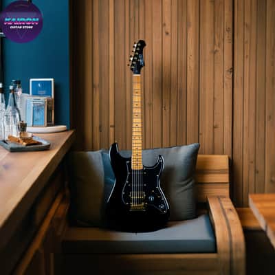 Jet Guitars JS-400 JS400 BKG, HSS Ceramic pickups, solid basswood body, 22 frets roasted maple neck, 2 point tremolo, gold hardware Free Setup image 1