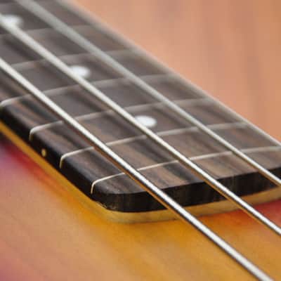 Vintage VJ74 Icon Fretless Bass - Sunset Sunburst image 10