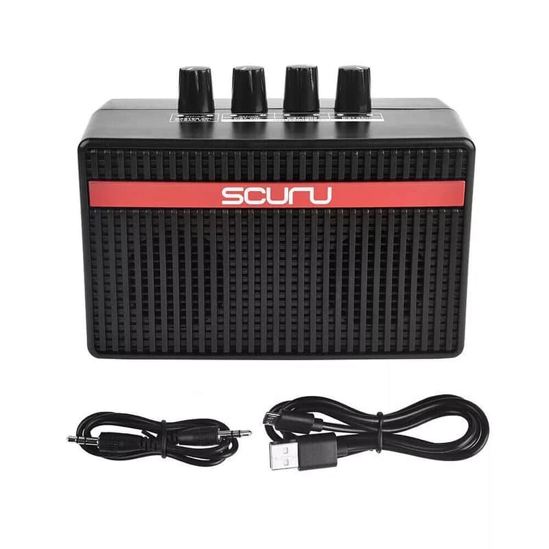 Caline Scuru S1 G Mini Guitar Amplifier Amp Speaker 5W Headphone Out USB Rechargeable Power Cable image 1
