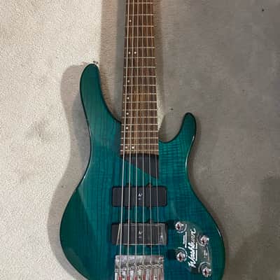WashBurn BANTAM XB - 600 1994 - 1998 - TRANSPARENT GREEN 6 String image 3