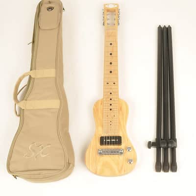 SX Lap 2 Ash NAT Electric Lap Steel Guitar w/Bag & Stand image 8