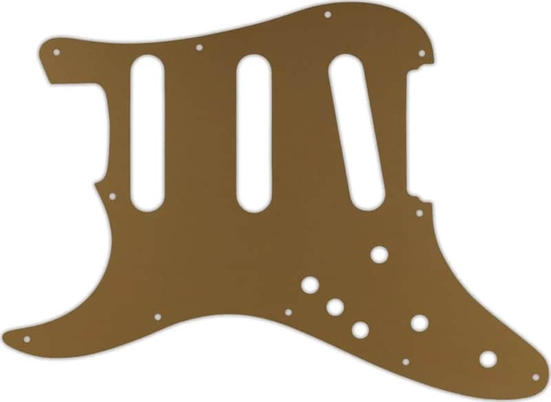 WD Custom Pickguard For Left Hand Fender Stratocaster Elite #59 Gold/Clear/Gold image 1