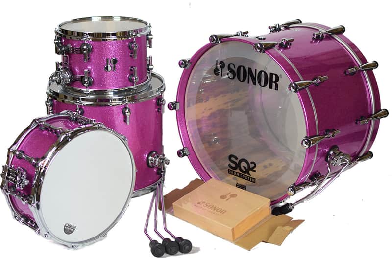 Sonor SQ2 Bright Violet Sparkle Shell Kit 4-pc image 1