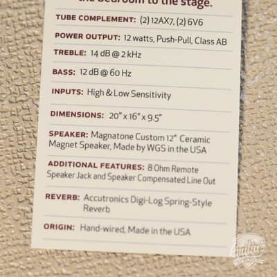 Magnatone Kingston 12W 1x12” Combo Amp w/ Reverb – Blonde w/ Oxblood image 8