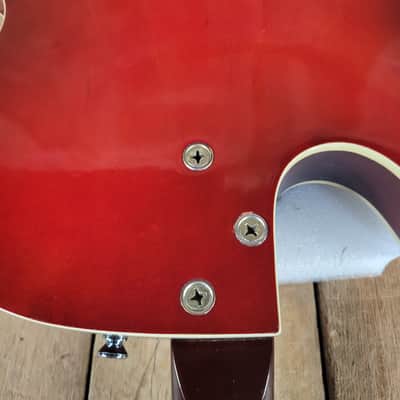 Harmony Rocket H53 1959-1965 with Bigsby with Floating Jazz Pickup - Nickel - Red image 17