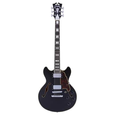 D'Angelico Premier Mini DC Semi-Hollow Electric Guitar - Black Flake - B-Stock image 2