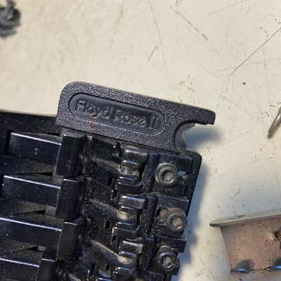 1989 80s Black Floyd Rose II Fender Strat 2 Point Trem Vibrato Bridge Assembly image 2