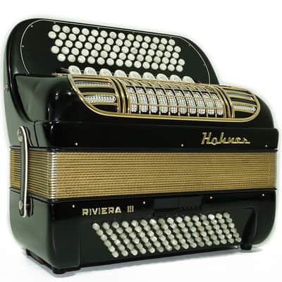 Hohner Riviera III 5 Row Lightweight Button Accordion 96 Bass made in Germany, C Griff, New Straps and Soft Bag, Original Accordeone de Botones, 2714 image 2