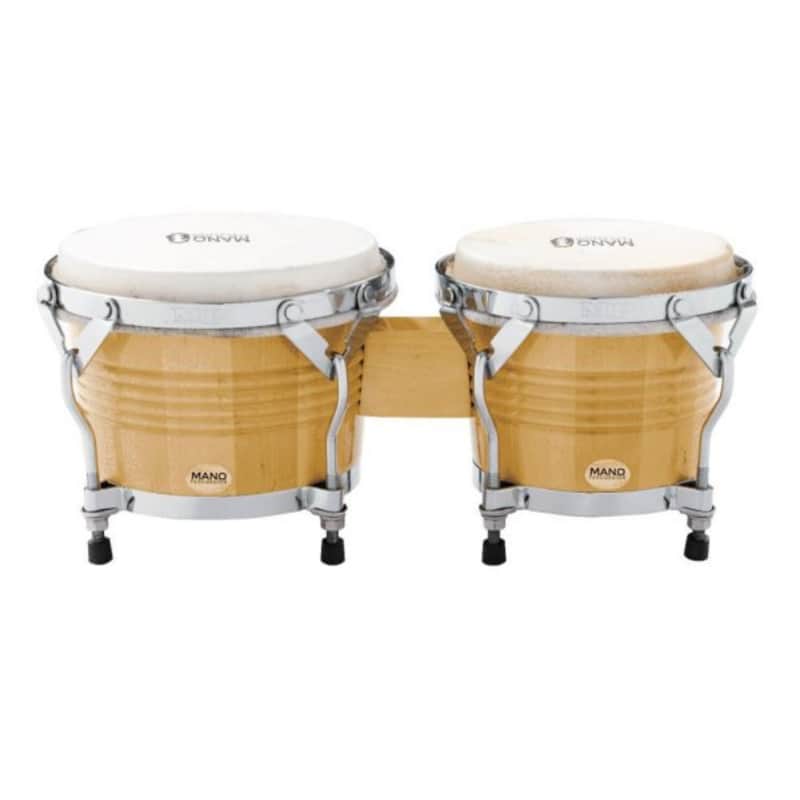 Mano Percussion 7” & 8” Bongo Set With Traditional Rims, Natural image 1